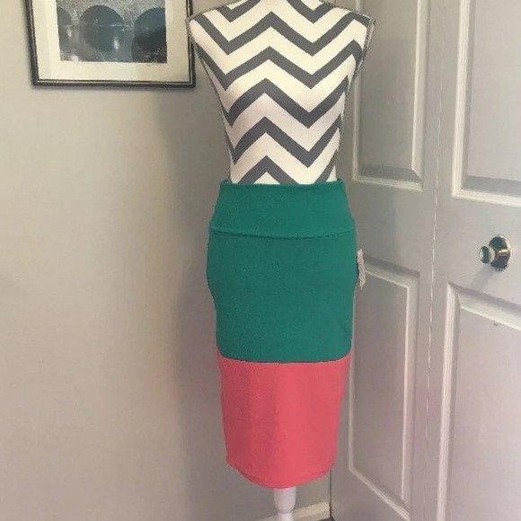 NWT LuLaRoe LLR S Color Block Cassie Pencil Skirt‎ - Picture 1 of 6